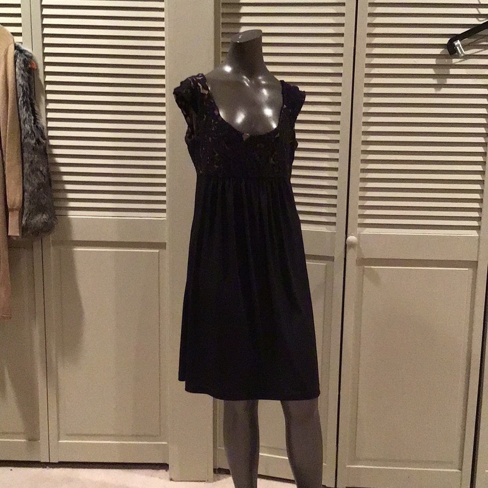Donna Morgan lace and leopard dinner dress